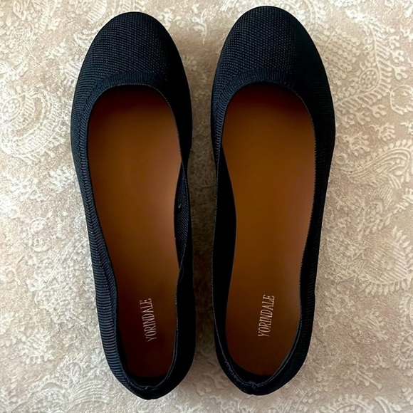 Brand New Black Soft Knit Round Toe Ballet Flats Slip On Office Business Casual - Picture 7 of 11